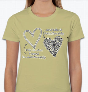 “This is what I want in relationship, and this is relationship” T-shirt