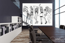 Load image into Gallery viewer, Prints &amp; canvas of 5 fashion action figures sketches by BiBiDoan