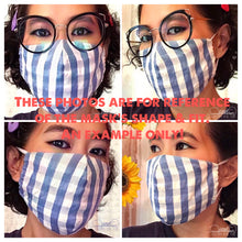 Load image into Gallery viewer, Sateen Blue Black Geometric Print Mask