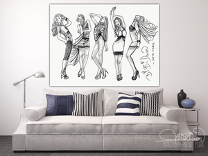 Prints & canvas of 5 fashion action figures sketches by BiBiDoan