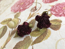 Load image into Gallery viewer, Silk ribbon and paper flower earrings