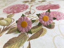 Load image into Gallery viewer, Silk ribbon and paper flower earrings