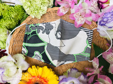 Load image into Gallery viewer, Green Big Floral &amp; Stripe Mask