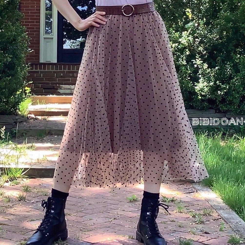 Polka dots tulle skirt