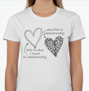 “This is what I want in relationship, and this is relationship” T-shirt