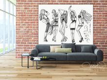 Load image into Gallery viewer, Prints &amp; canvas of 5 fashion action figures sketches by BiBiDoan