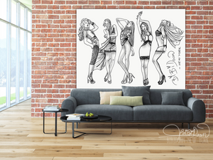 Prints & canvas of 5 fashion action figures sketches by BiBiDoan